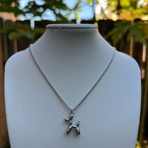 Waterproof silver doggie necklace